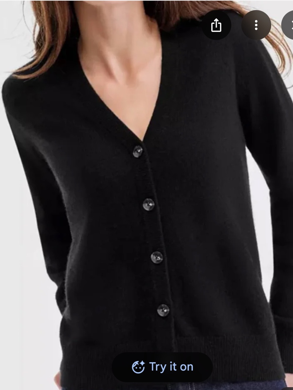 NWT Charter Club 100% Cashmere V-Neck Button Front Cardigan Sweater Black M